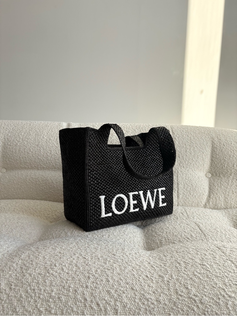Loewe Black Woven Logo Medium Tote - Picture 6 of 7